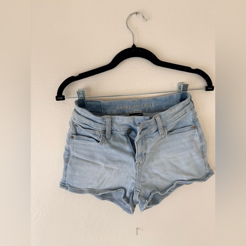 American Eagle Outfitters Women's Faded Blue Jean Shorts
